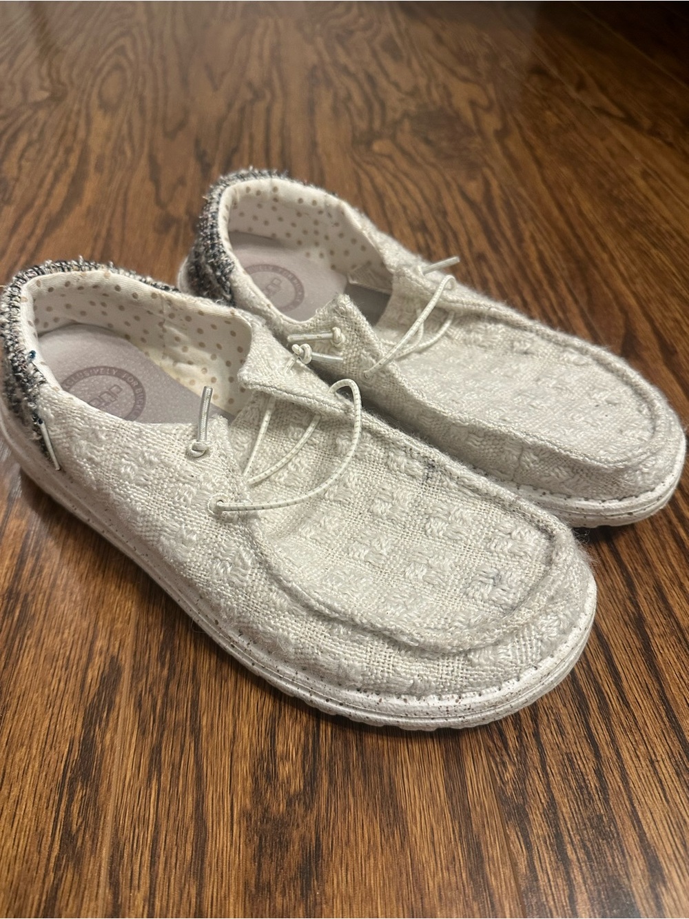 Hey Dude Women's Slip-On Moccasin in Cream